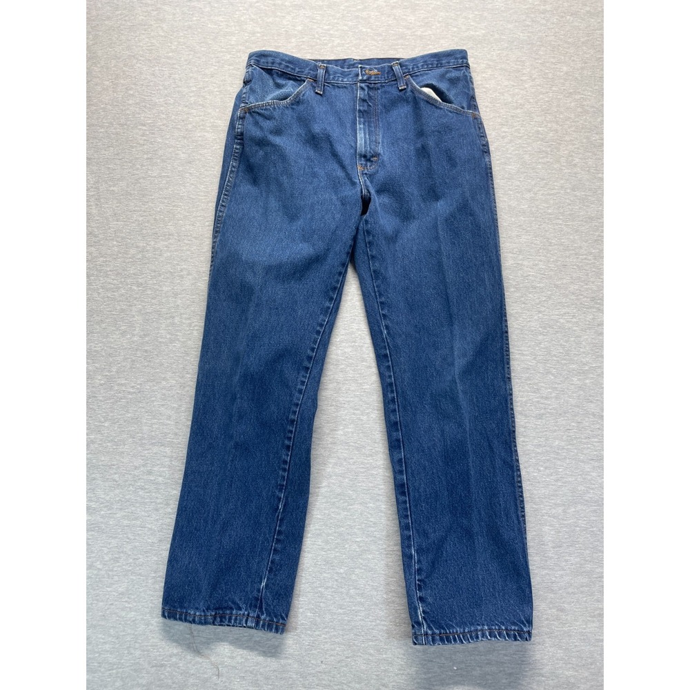 Rustler Jeans Men 34x30 (Fits 32x27.5) Blue Denim Cotton Straight Leg Streetwear